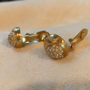 Gold and sparkly clip on earrings